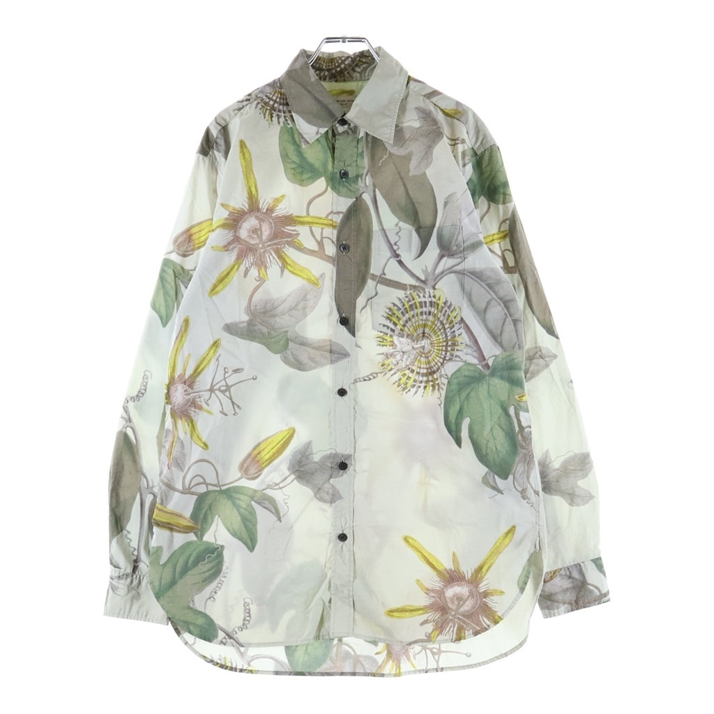 DRIES VAN NOTEN(ドリスヴァンノッテン) 総柄プリント レギュラーカラー コットン長袖シャツ カーキ