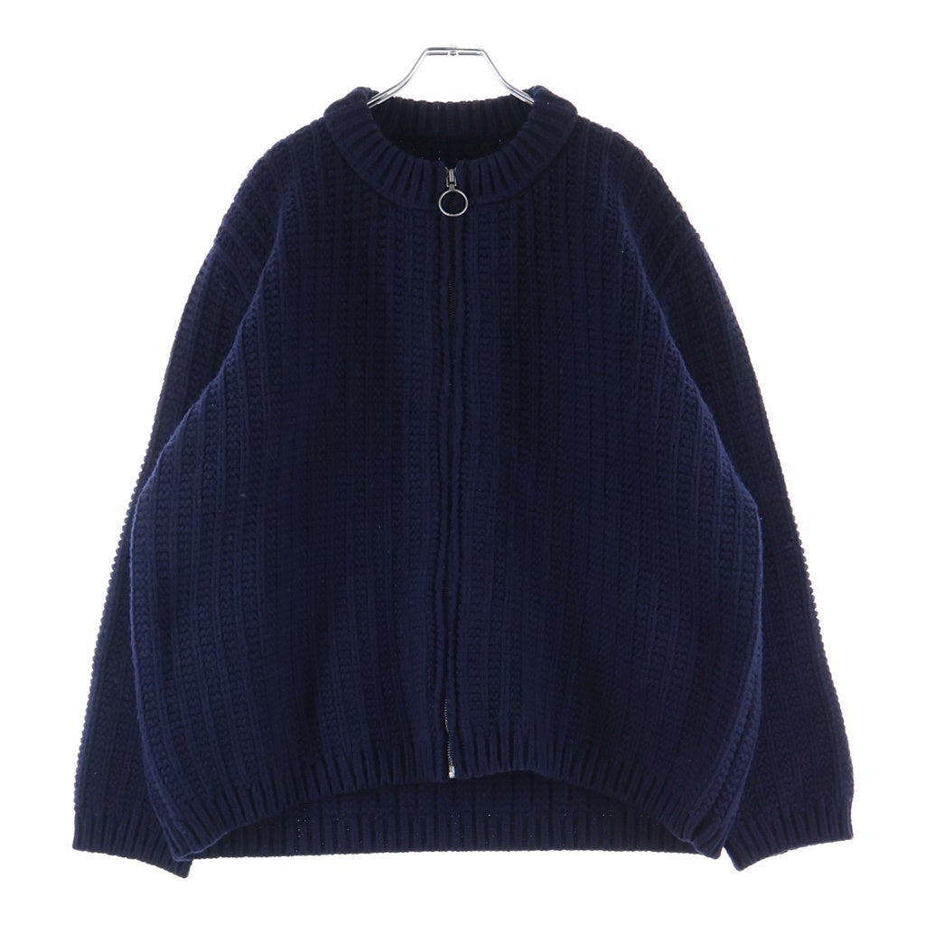 Maison Margiela(メゾンマルジェラ) 23AW ローゲージ ウール ジップ ニット カーディガン ネイビーS67HP0013 S18346 S67HP0013