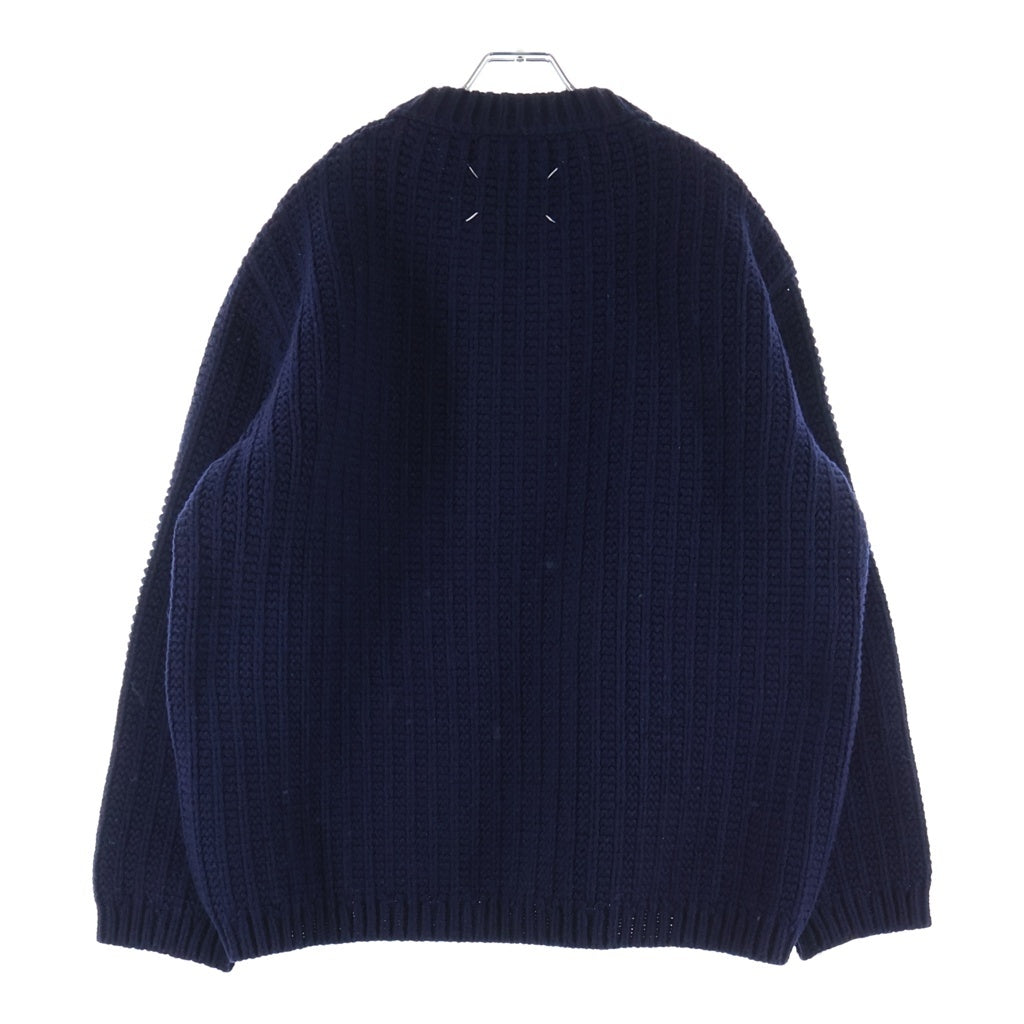 Maison Margiela(メゾンマルジェラ) 23AW ローゲージ ウール ジップ ニット カーディガン ネイビーS67HP0013 S18346 S67HP0013
