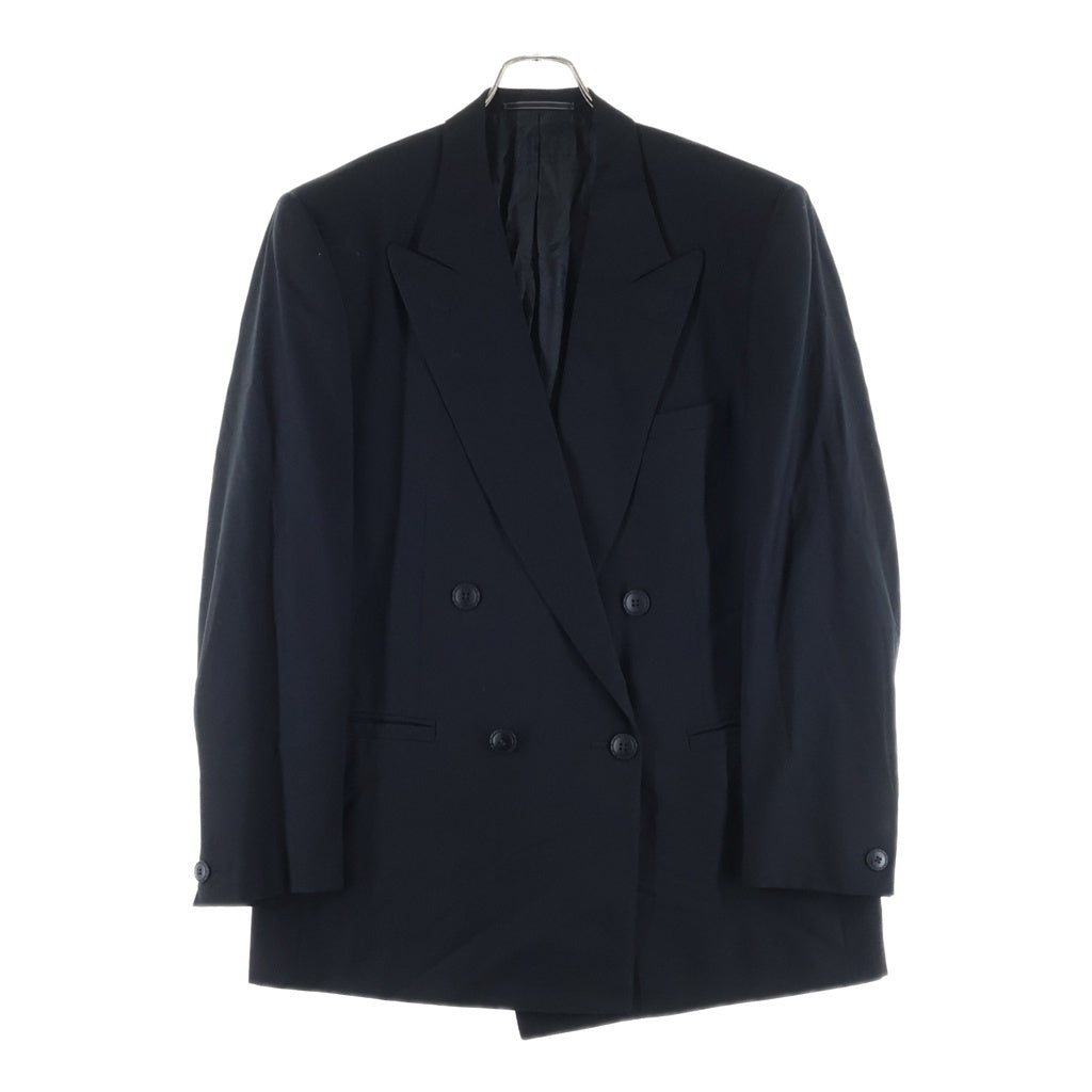 GIANNI VERSACE(ジャンニ ヴェルサーチ) 90S 4B ダブルブレスト グレカボタン 裏地メデューサ 肩バット入り テーラードジャケット ブラック 21W5VC