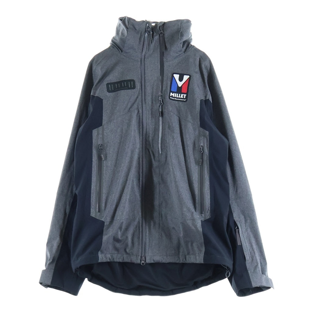 MILLET(ミレー) ×WHITE MOUNTAINEERING ホワイトマウンテリアニング ロゴエンブロイダリー マルチジップアップ ナイロンジャケット ブルゾン グレー MIV01743 WM1973231