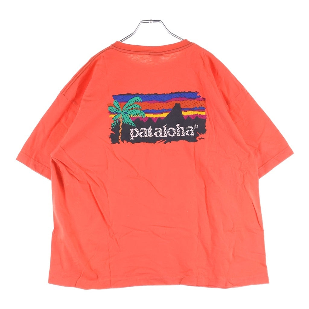 PATAGONIA(パタゴニア) 90S VINTAGE PATALOHA ヴィンテージ パタロハ USA製 雪無しタグ クルーネック半袖Tシャツ カットソー オレンジ