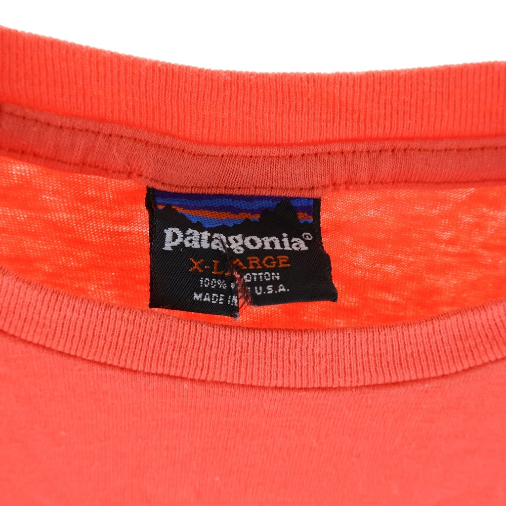 PATAGONIA(パタゴニア) 90S VINTAGE PATALOHA ヴィンテージ パタロハ USA製 雪無しタグ クルーネック半袖Tシャツ カットソー オレンジ