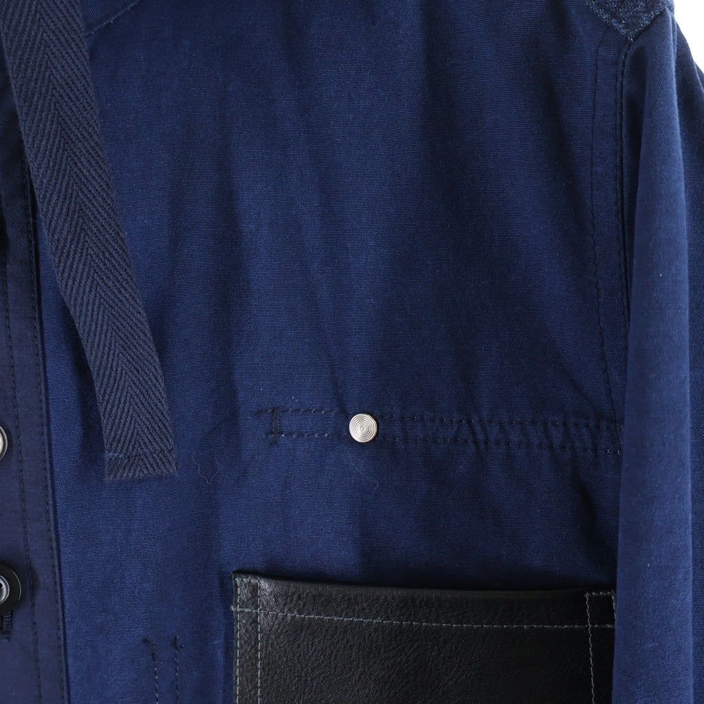 JUNYA WATANABE COMME des GARCONS(ジュンヤワタナベ コムデギャルソン) 15SS AD2014 ドッキング加工 リバーシブル フーデッドジャケット ブルー WO-B004