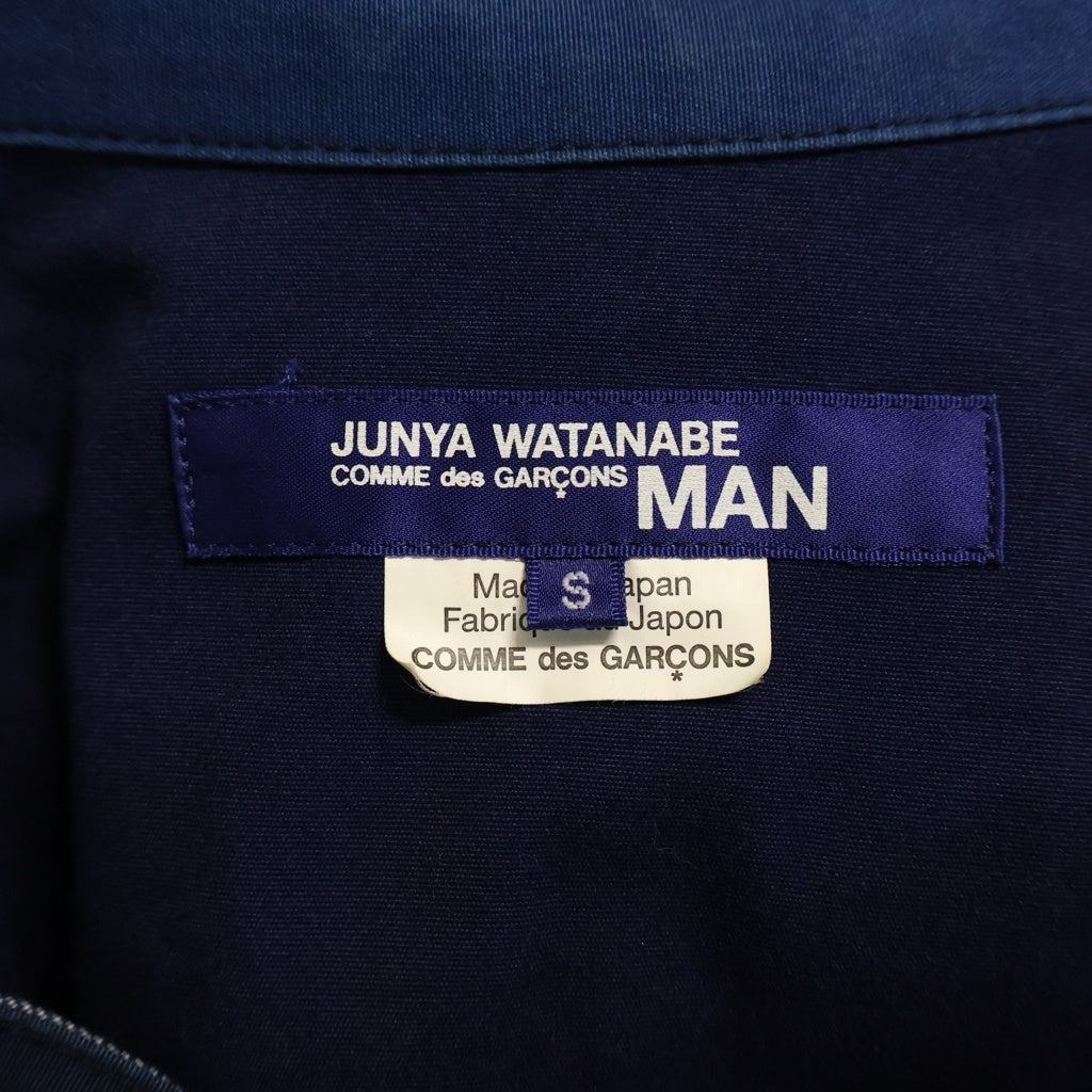 JUNYA WATANABE COMME des GARCONS(ジュンヤワタナベ コムデギャルソン) 15SS AD2014 ドッキング加工 リバーシブル フーデッドジャケット ブルー WO-B004