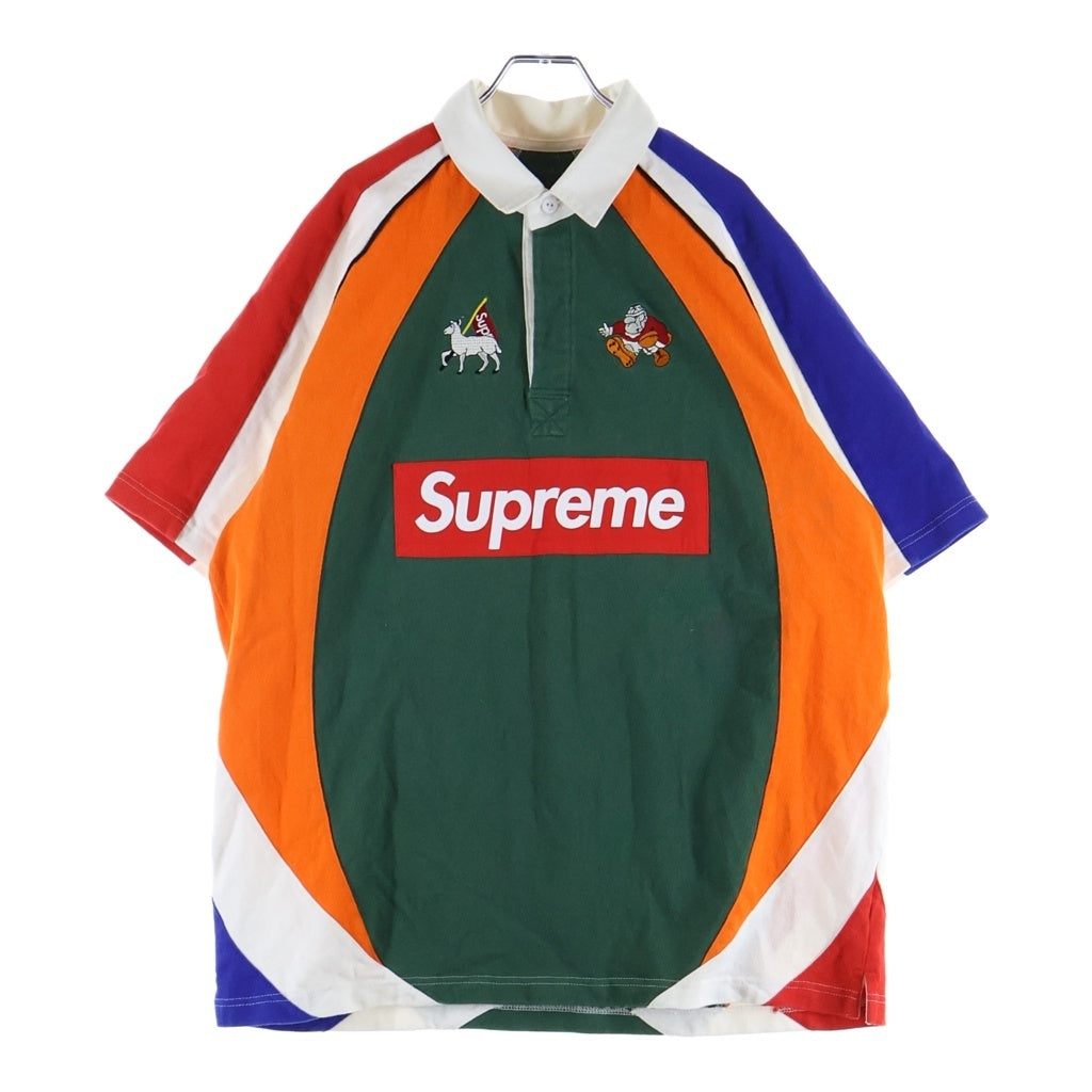 SUPREME(シュプリーム) 24SS S/S Rugby Multi ロゴプリント 半袖ラグビーシャツ マルチカラー