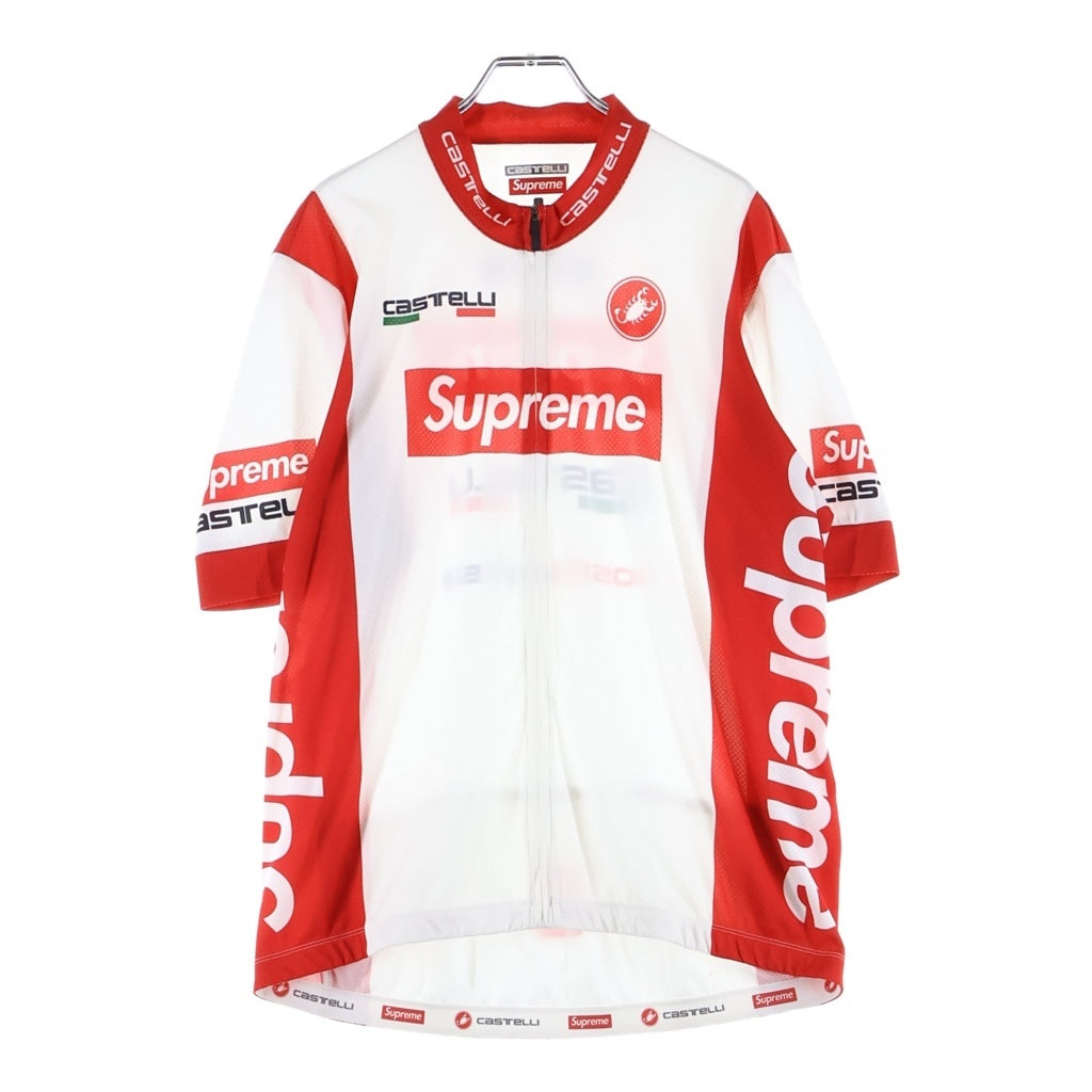 SUPREME(シュプリーム) 19SS ×CASTELLI Cycling Jersey ロゴプリント サイクリング 半袖ジャージ ホワイト/レッド