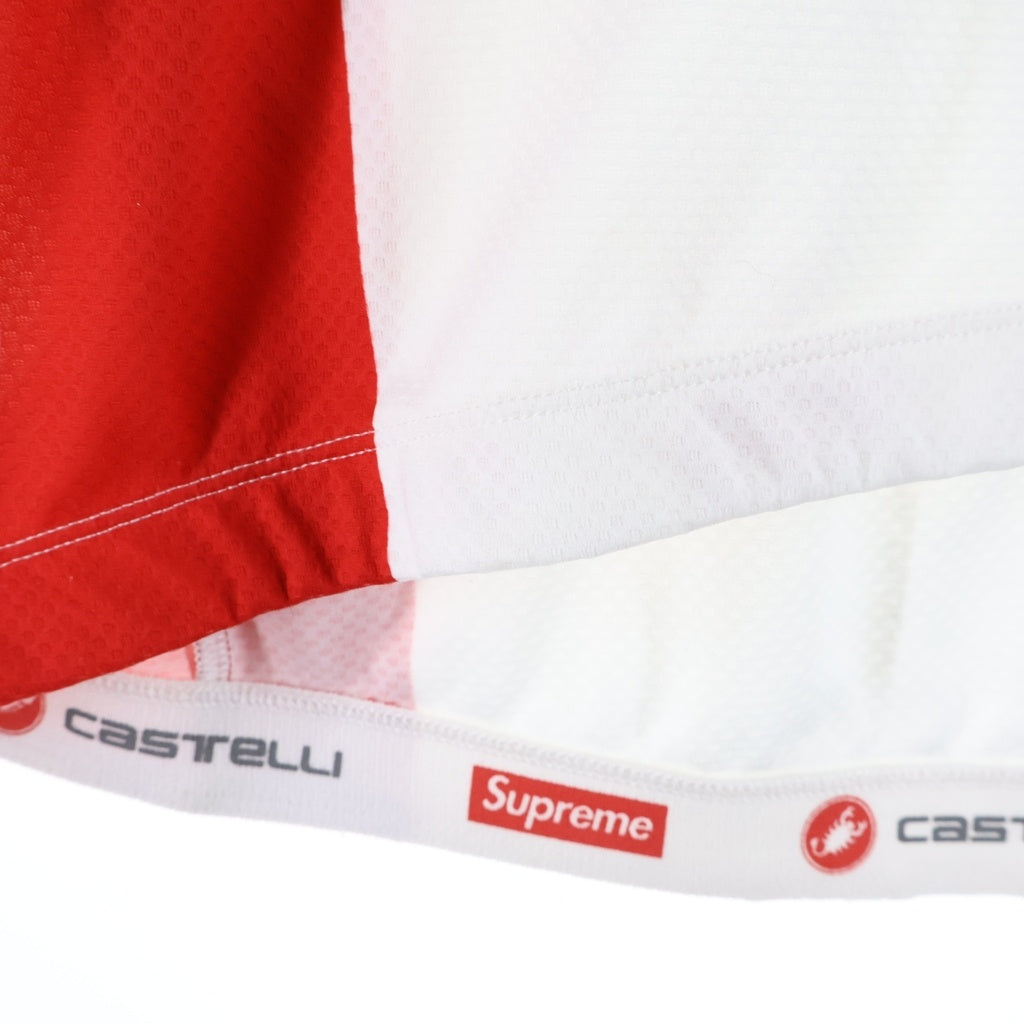 SUPREME(シュプリーム) 19SS ×CASTELLI Cycling Jersey ロゴプリント サイクリング 半袖ジャージ ホワイト/レッド