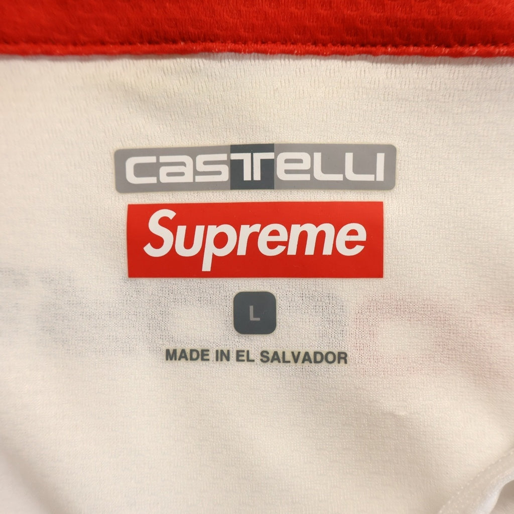 SUPREME(シュプリーム) 19SS ×CASTELLI Cycling Jersey ロゴプリント サイクリング 半袖ジャージ ホワイト/レッド