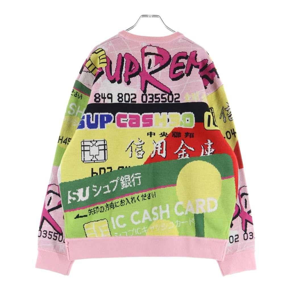 SUPREME(シュプリーム) 22SS Credit Cards Sweater クレジットカードモチーフ プルオーバークルーネックニットセーター マルチカラー