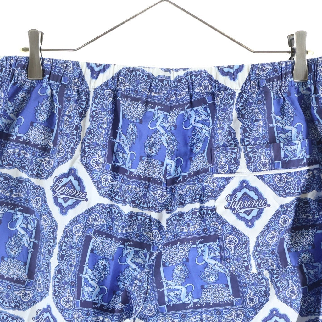 SUPREME(シュプリーム) 22SS Regency Pajama Set リージェンシーパジャマセット 総柄 半袖シャツ パンツ ブルー