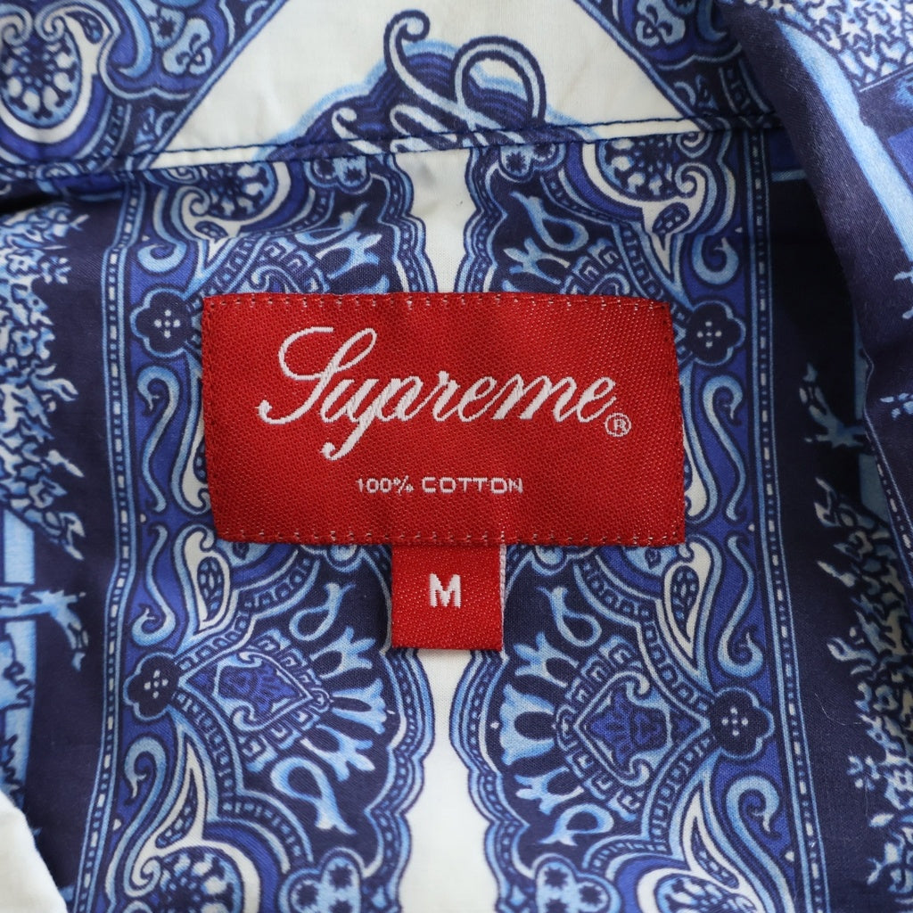 SUPREME(シュプリーム) 22SS Regency Pajama Set リージェンシーパジャマセット 総柄 半袖シャツ パンツ ブルー