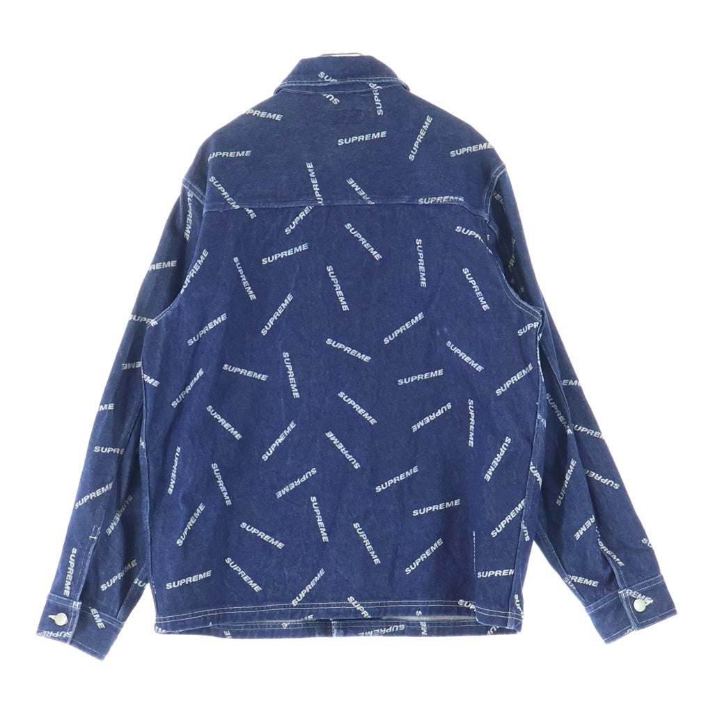 SUPREME(シュプリーム) 17SS Denim Logo Chore Coat ロゴプリント デニムロングチョアコート ジャケット インディゴ