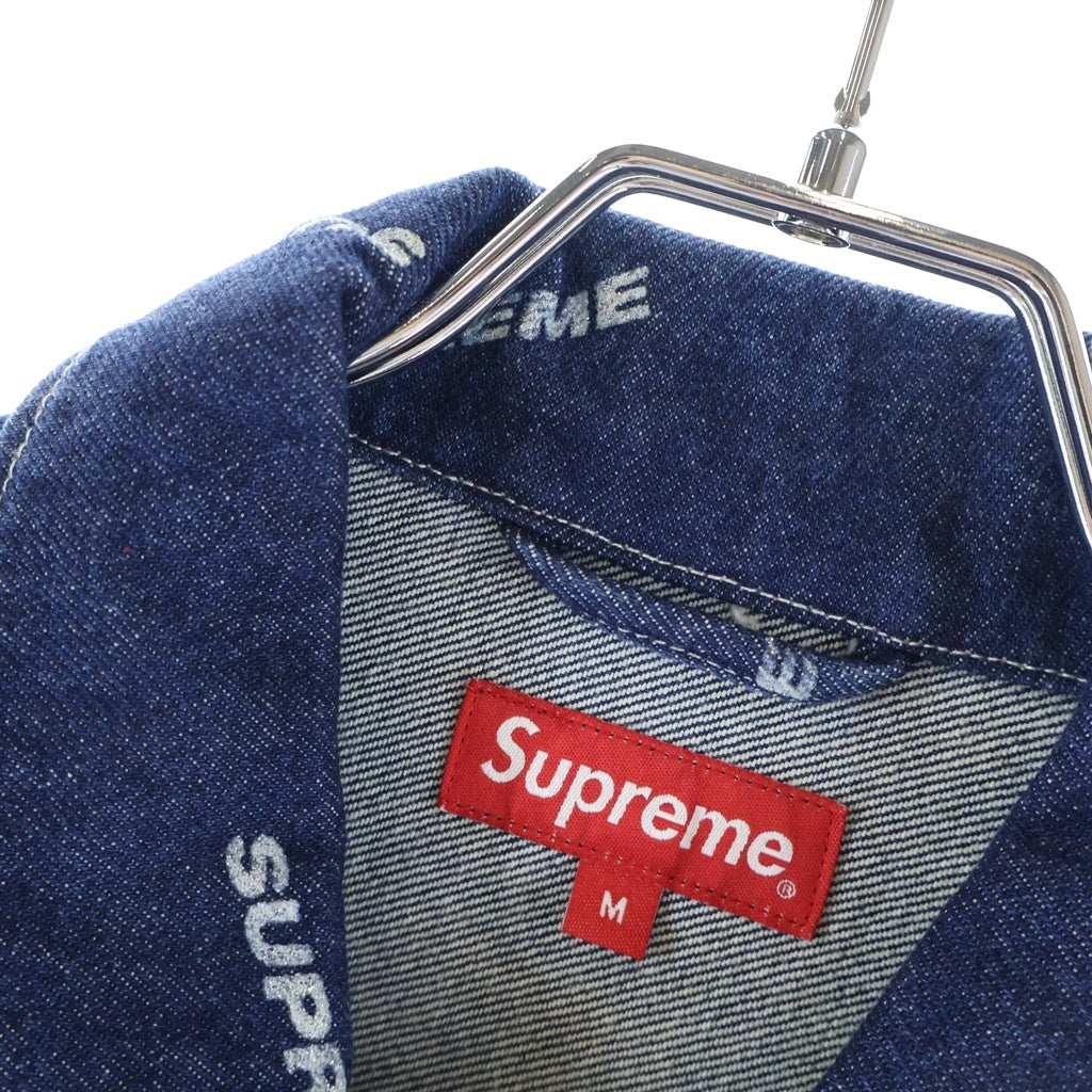 SUPREME(シュプリーム) 17SS Denim Logo Chore Coat ロゴプリント デニムロングチョアコート ジャケット インディゴ