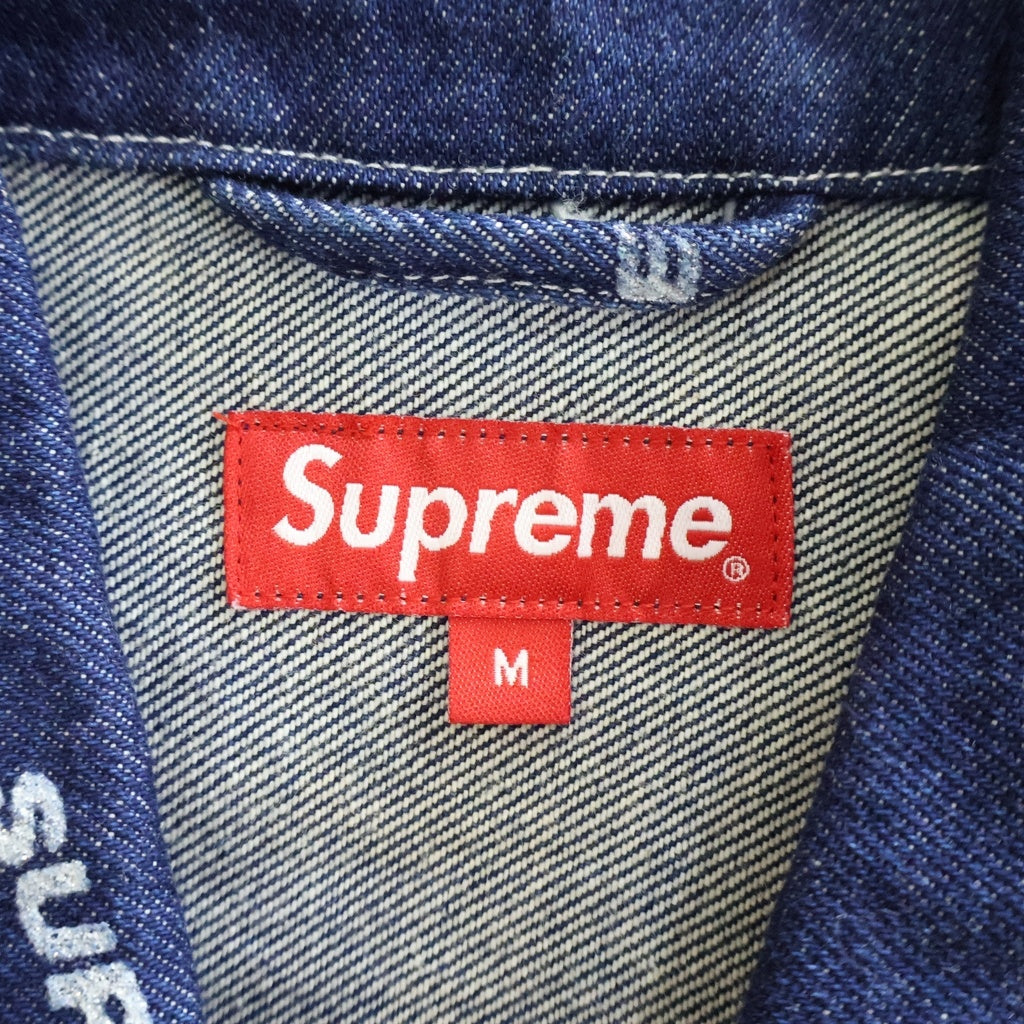SUPREME(シュプリーム) 17SS Denim Logo Chore Coat ロゴプリント デニムロングチョアコート ジャケット インディゴ