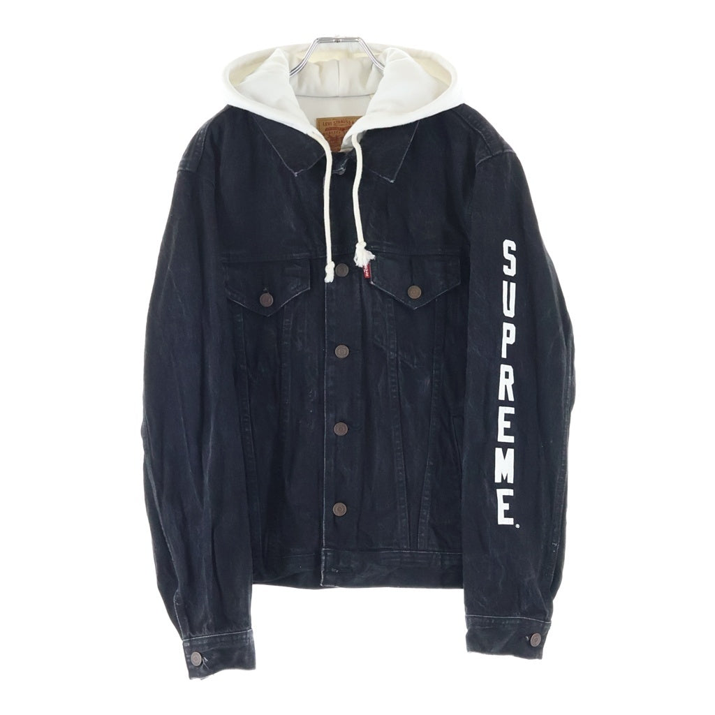 SUPREME(シュプリーム) 17SS ×Levi's Fleece Hooded Trucker Jacket リーバイス フリースフーデッド デニムトラッカージャケット ブラック/ホワイト PC9-345700002