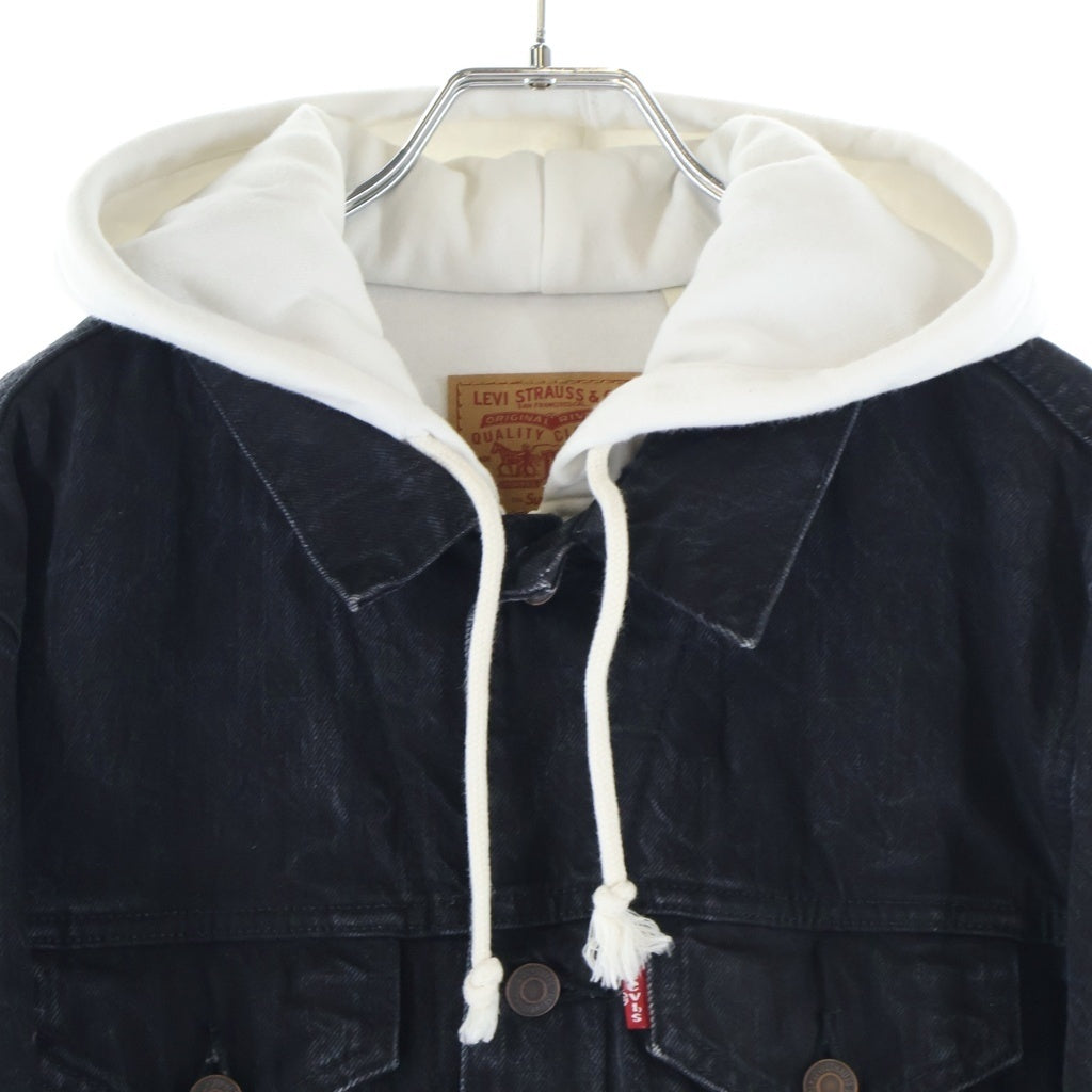 SUPREME(シュプリーム) 17SS ×Levi's Fleece Hooded Trucker Jacket リーバイス フリースフーデッド デニムトラッカージャケット ブラック/ホワイト PC9-345700002