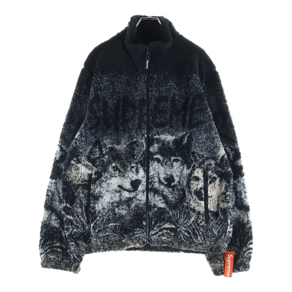 SUPREME(シュプリーム) 19SS Wolf Freece Jacket ウルフ ジップアップフリースジャケット ブラック