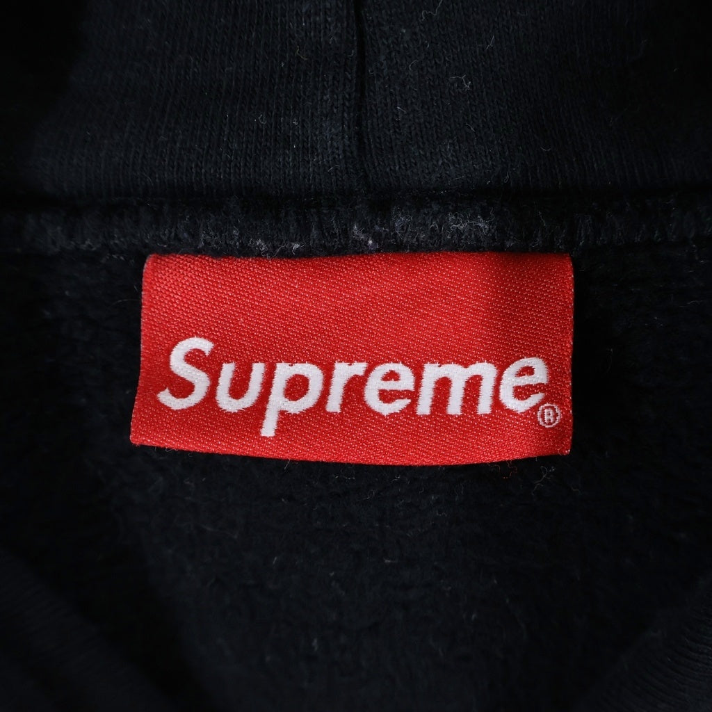 SUPREME(シュプリーム) 18SS Sideline Hooded Sweatshirt アームロゴプリント プルオーバーフーデッドスウェットパーカー ブラック