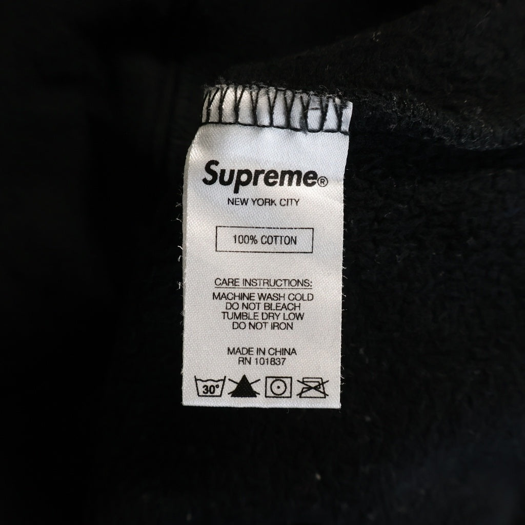 SUPREME(シュプリーム) 18SS Sideline Hooded Sweatshirt アームロゴプリント プルオーバーフーデッドスウェットパーカー ブラック
