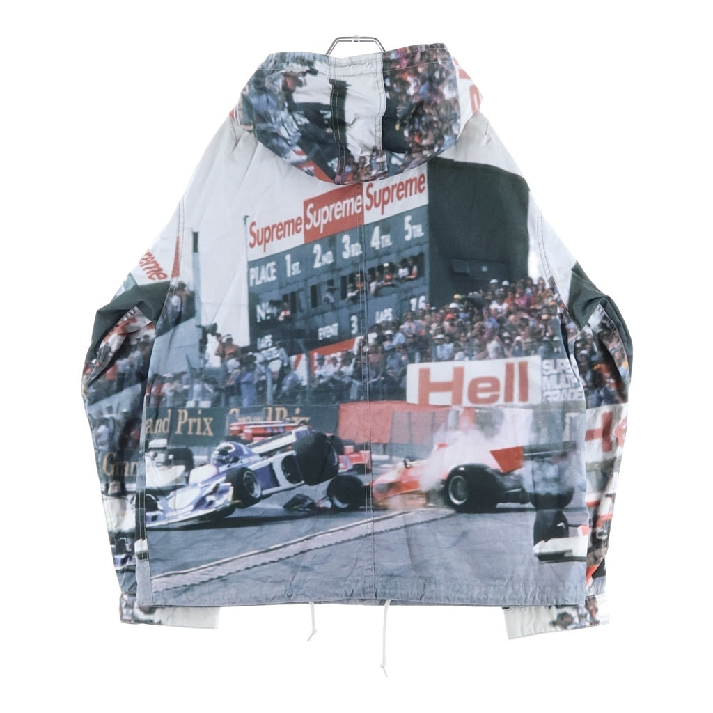 SUPREME(シュプリーム) 19SS Grand Prix Parka グランプリ 総柄 ジップアップフーデッドパーカー グレー