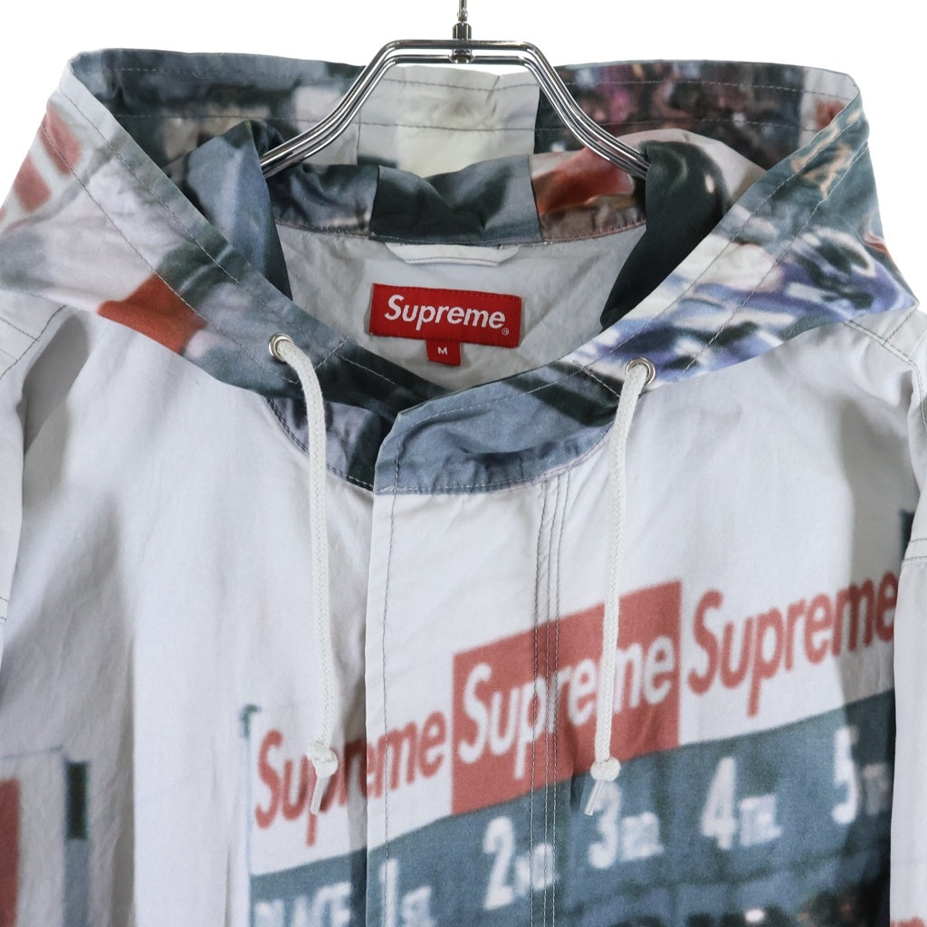SUPREME(シュプリーム) 19SS Grand Prix Parka グランプリ 総柄 ジップアップフーデッドパーカー グレー