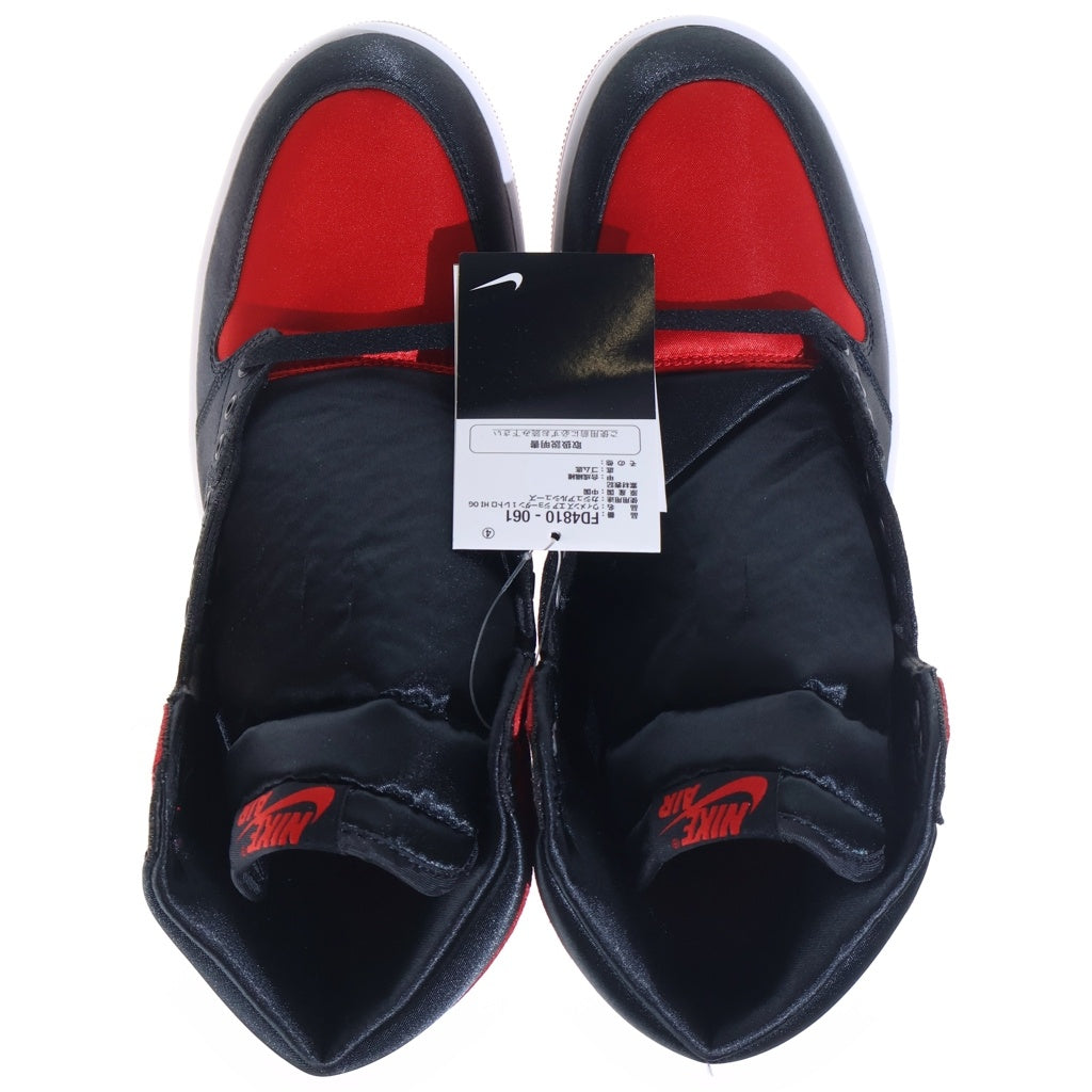 NIKE(ナイキ) WMNS AIR JORDAN 1 OG SATIN BRED エアジョーダン1 サテンブレッド ハイカットスニーカー ブラック/レッド US12/29cm FD4810-061