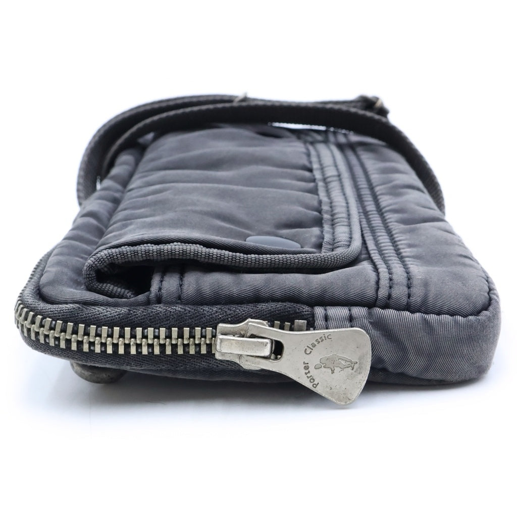 Porter Classic(ポータークラシック) SUPER NYLON WALLET POUCH スーパーナイロン ウォレットポーチ ショルダーバッグ グレー
