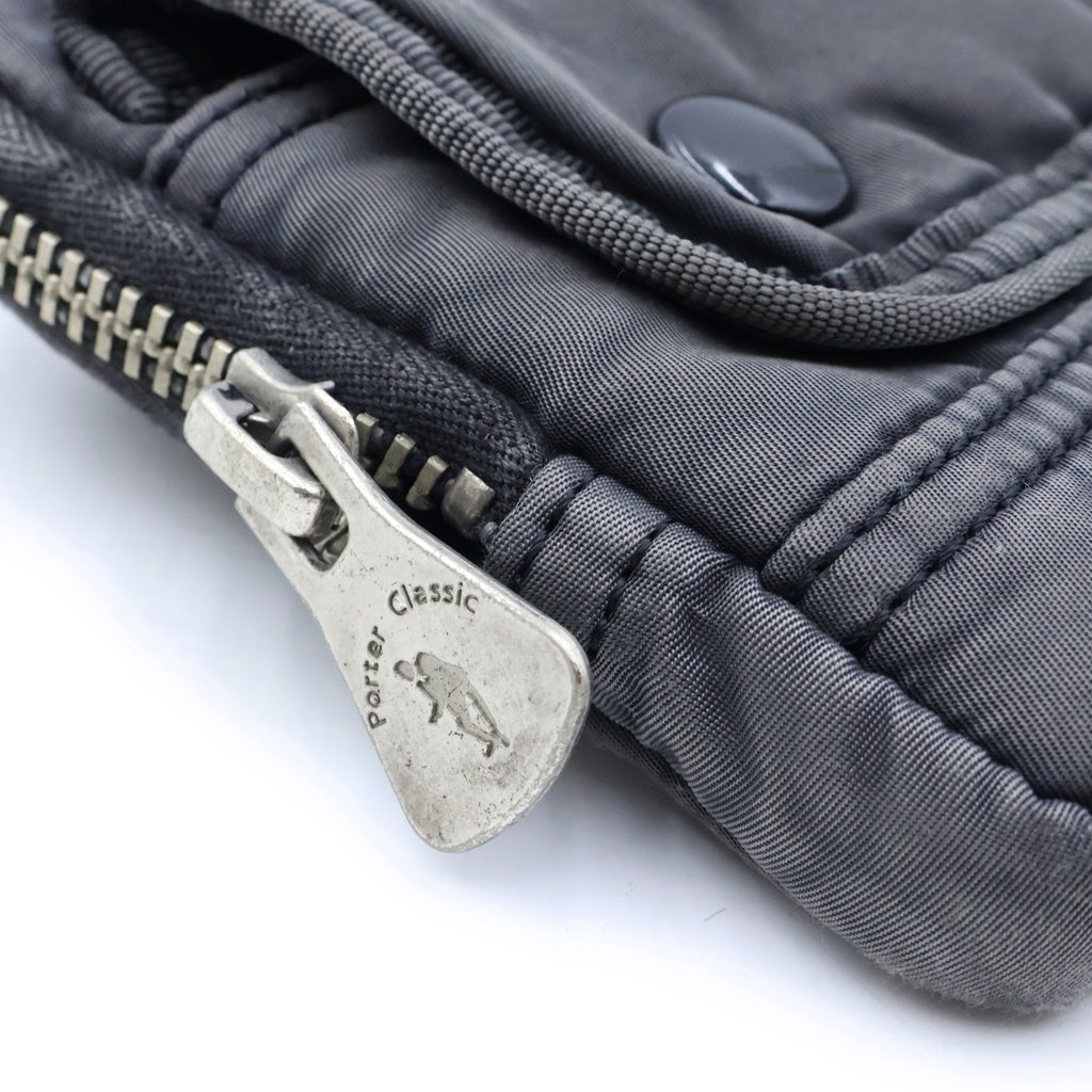 Porter Classic(ポータークラシック) SUPER NYLON WALLET POUCH スーパーナイロン ウォレットポーチ ショルダーバッグ グレー
