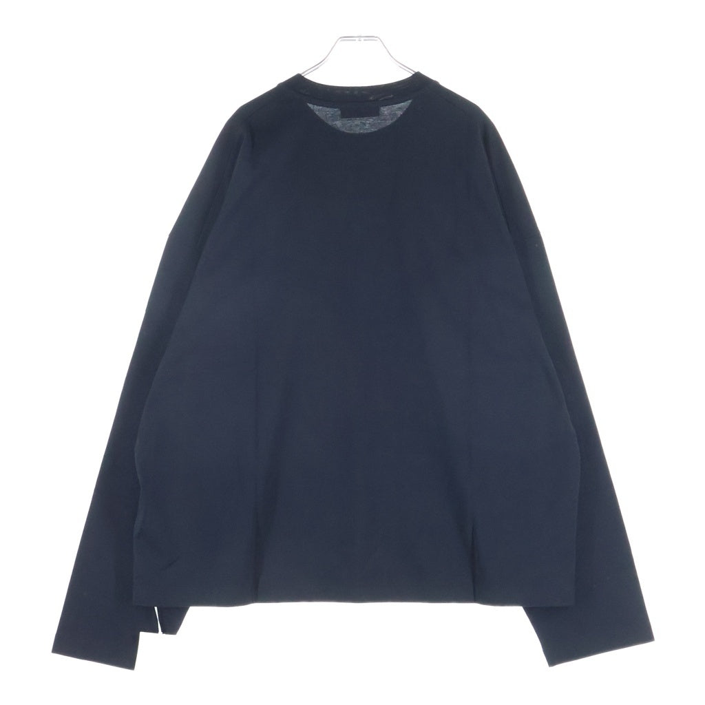 JIL SANDER(ジルサンダー) 26AW コットンジャージー ボックスフィット クルーネック長袖Tシャツ カットソー ブラック J22GC0278 J20348