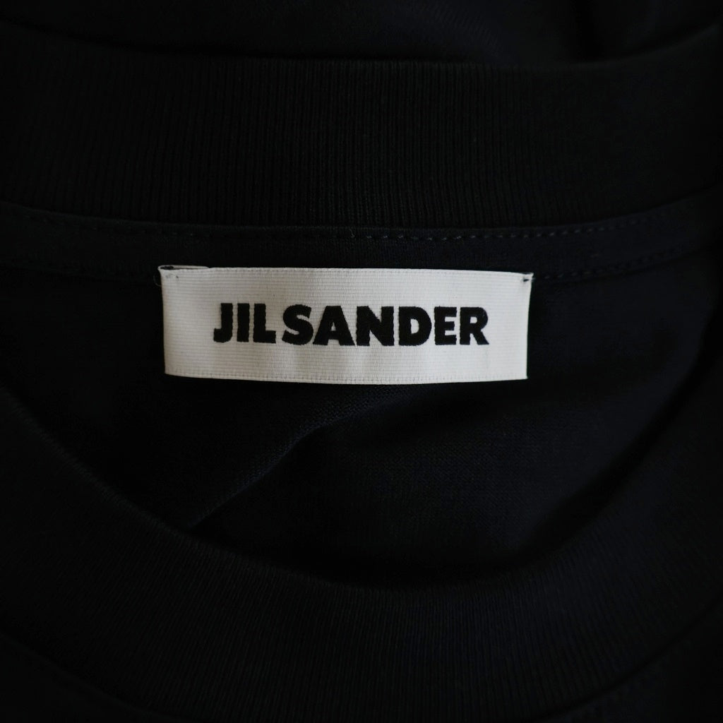 JIL SANDER(ジルサンダー) 26AW コットンジャージー ボックスフィット クルーネック長袖Tシャツ カットソー ブラック J22GC0278 J20348