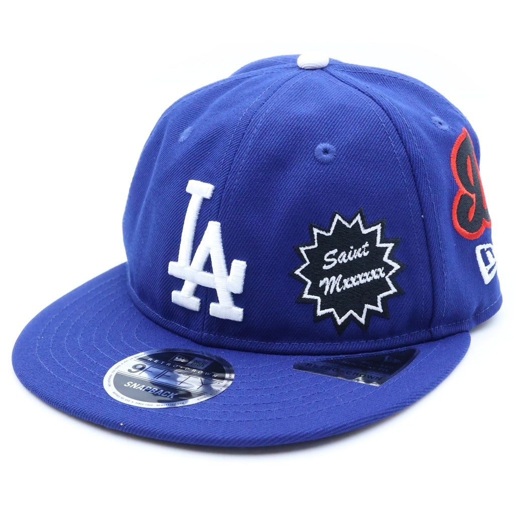 SAINT MICHAEL(セントマイケル) 25SS ×MLB ×NEWERA NE_CAP/DODGERS ニューエラ ドジャース 6パネルキャップ 帽子 ブルー SM-HR8-0000-C46