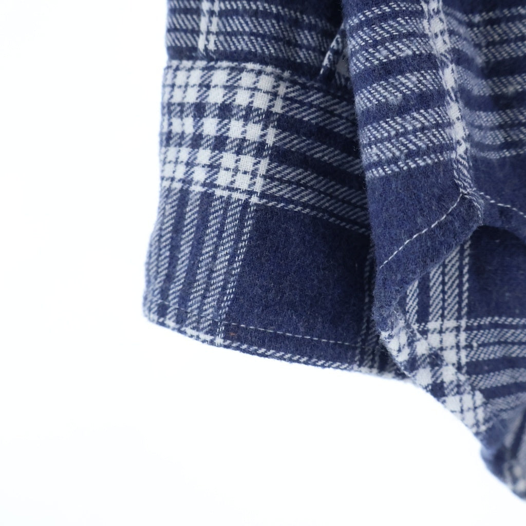 Needles(ニードルス) ×KITH Ribbon Cuts Flannel Shirt キス リボンカット ドッキング 長袖フランネルチェックシャツ レッド/ネイビー LQ350