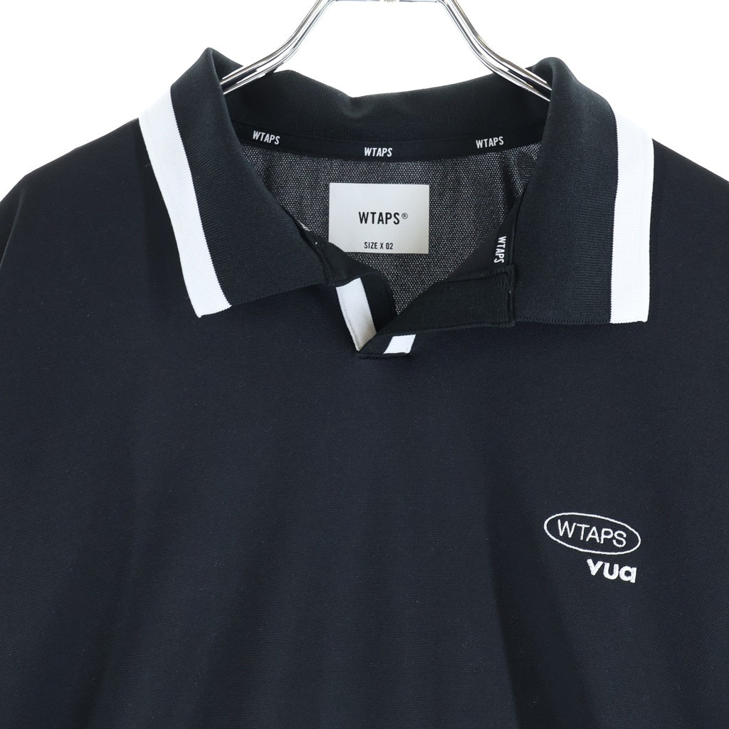 WTAPS(ダブルタップス) 26SS DUP 02/SS/POLY COOLMAX クールマックスファイバー 鹿の子 半袖ポロシャツ ブラック 261ATDT-CSM26