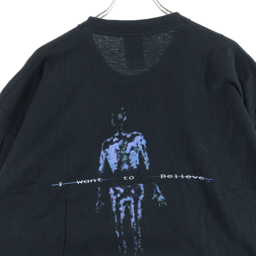 VINTAGE(ヴィンテージ) 90S VINTAGE X-FILES ヴィンテージ エックスファイル I WANT TO BELIEVE バックプリント クルーネック半袖Tシャツ カットソー ブラック