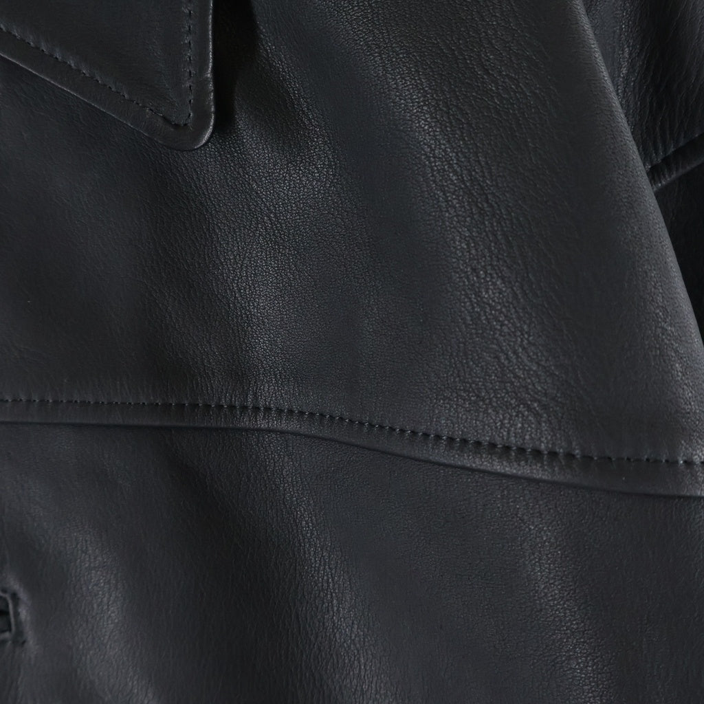 OVY オヴィー Waterproof Calf Leather Car Coat ウォータープルーフ カーフレザー カーコート ジャケット ブラック