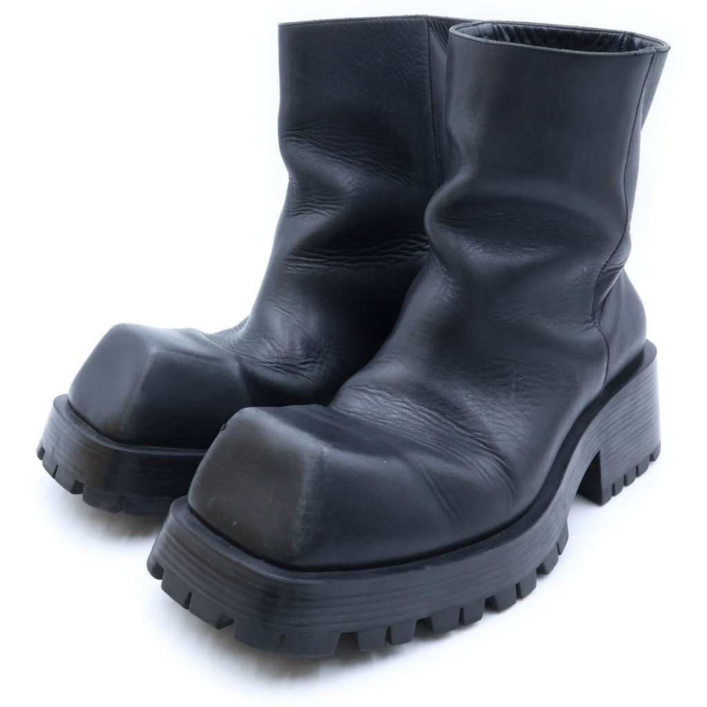 BALENCIAGA(バレンシアガ) TROOPER トルーパー チャンキーソール レザーハイカットブーツ ブラック US9/27.5cm 678414