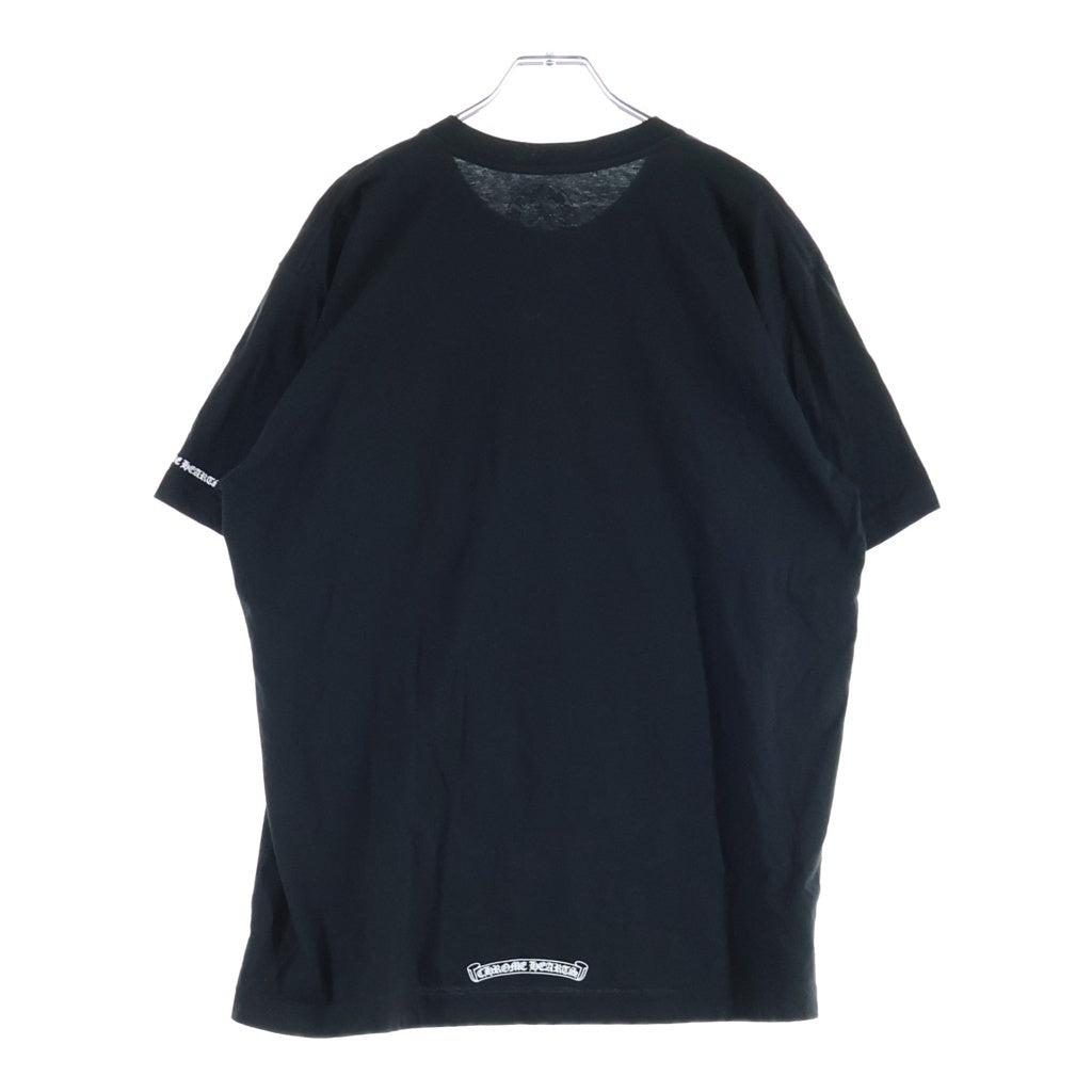 CHROME HEARTS(クロムハーツ) NECK LOGO S/S TEE ネックロゴプリント チェストポケット クルーネック半袖Tシャツ カットソー ブラック