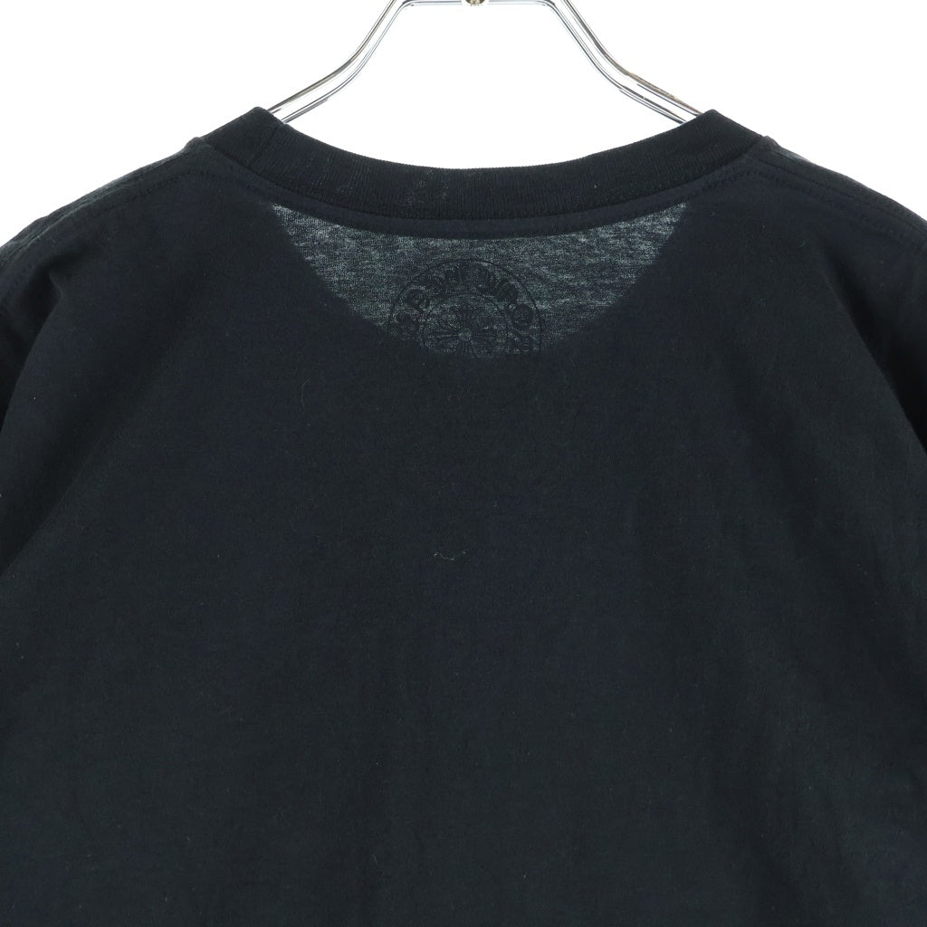 CHROME HEARTS(クロムハーツ) NECK LOGO S/S TEE ネックロゴプリント チェストポケット クルーネック半袖Tシャツ カットソー ブラック