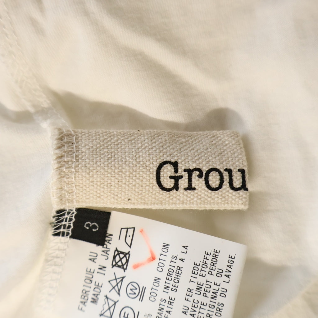 Ground Y(グラウンドワイ) 19SS 30/- COTTON JERSE Y FRONT BACK BINDER T-SHIRT クルーネック長袖Tシャツ ボタンデザインロングスリーブカットソー ホワイト GJ-T05-040