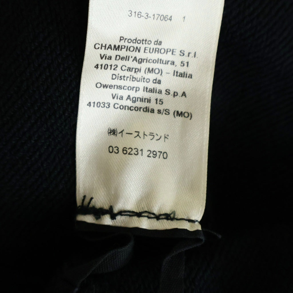 Rick Owens(リックオウエンス) 21SS ×CHAMPION LOGO EMBROIDERY HOODIE ロゴエンブロイダリー プルオーバーフーデッドパーカー ブラック CM21S0008-216757