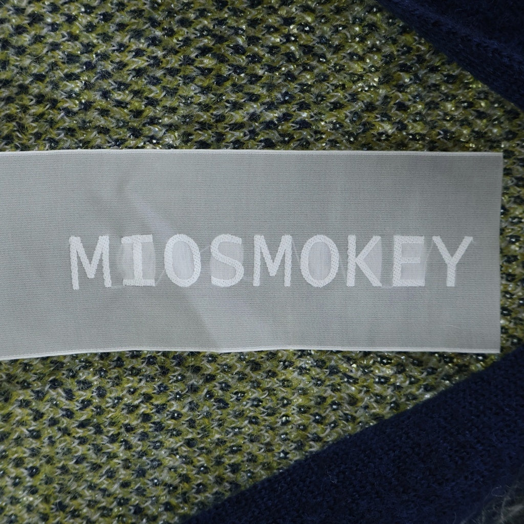 NO BRAND(ノーブランド) MIOSMOKEY ミオスモーキー 22AW JQ KNIT CARDIGAN ジャガードニット 総柄 カーディガン ネイビー 222KN001