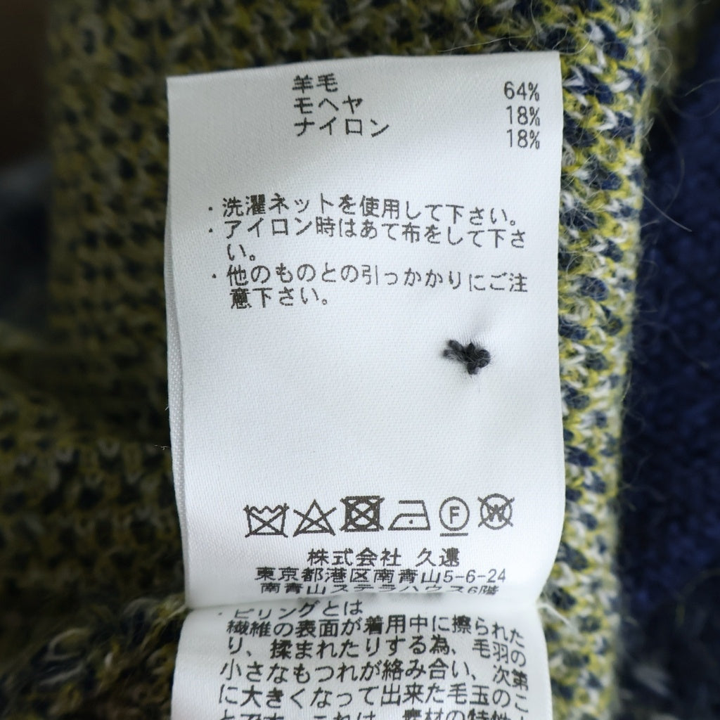 NO BRAND(ノーブランド) MIOSMOKEY ミオスモーキー 22AW JQ KNIT CARDIGAN ジャガードニット 総柄 カーディガン ネイビー 222KN001