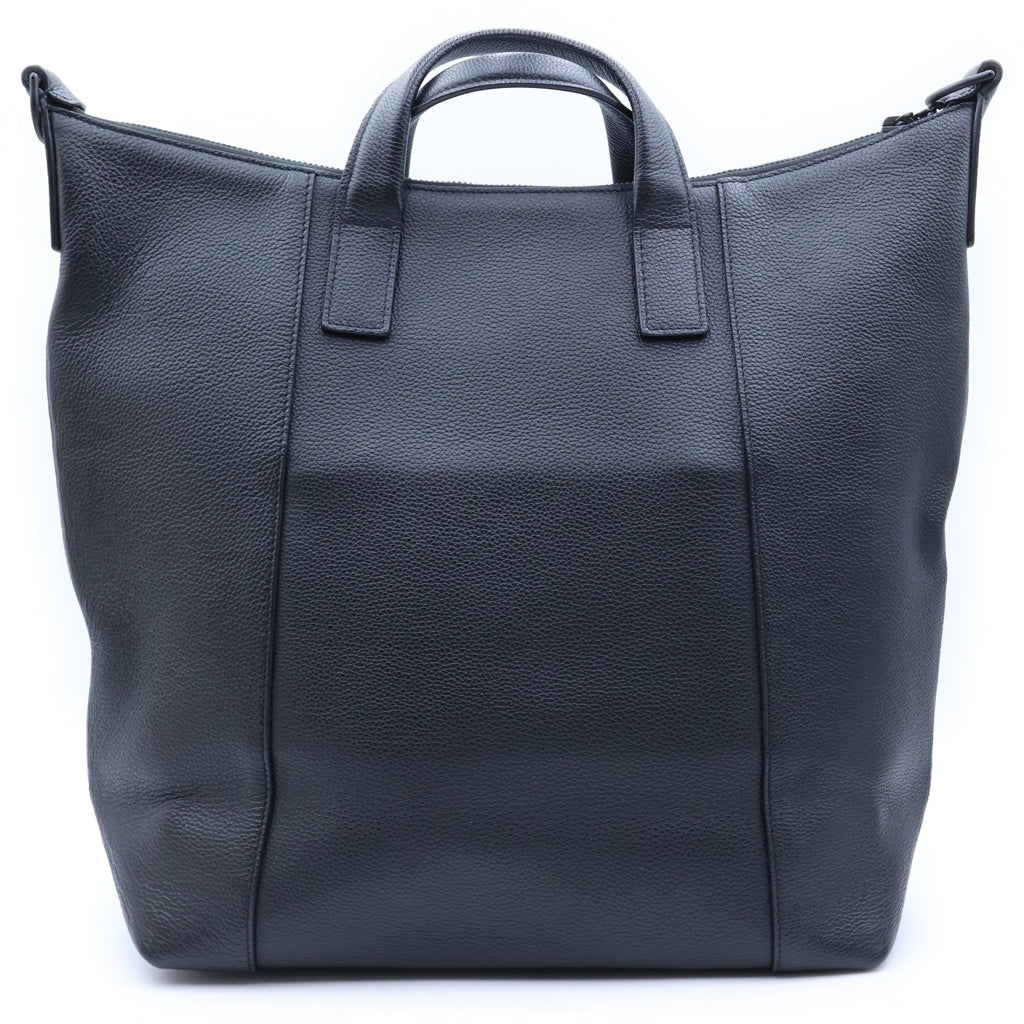 BALENCIAGA(バレンシアガ) Hourglass Medium Zip Tote アワーグラス ロゴエンボス レザー 2WAY ショルダーバッグ ハンドバッグ ブラック 644731