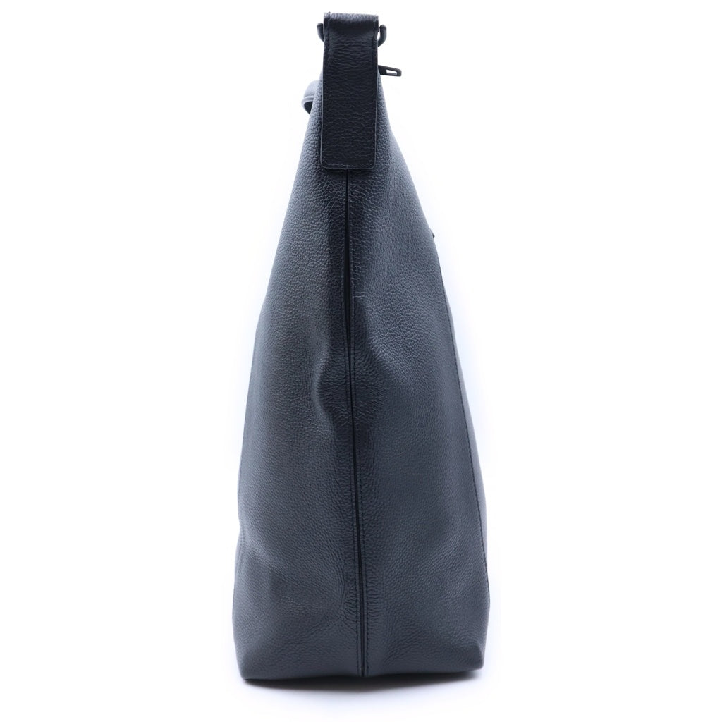 BALENCIAGA(バレンシアガ) Hourglass Medium Zip Tote アワーグラス ロゴエンボス レザー 2WAY ショルダーバッグ ハンドバッグ ブラック 644731