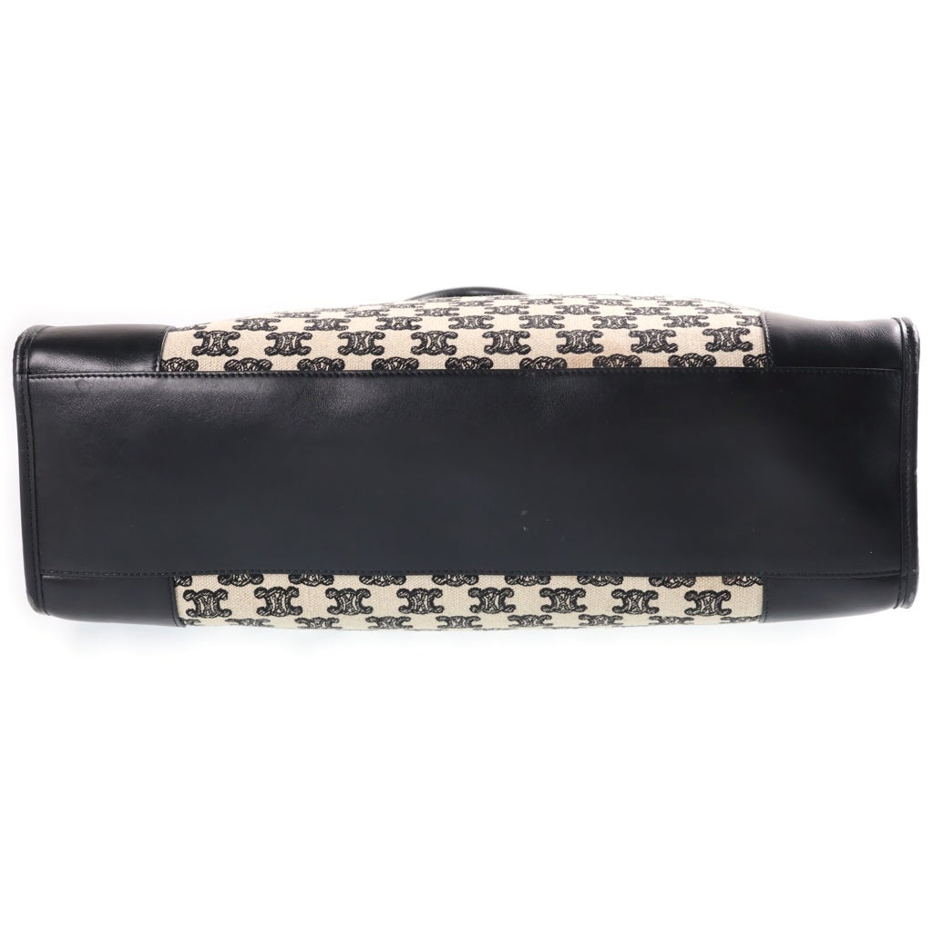 CELINE(セリーヌ) トリオンフ エンブロイダリー ホリゾンタルカバ トートバッグ ゴールド金具 ホワイト/ブラック 194342CS8 レディース