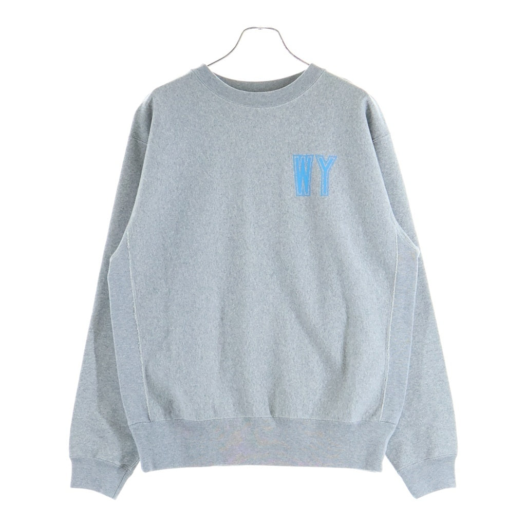 WASTED YOUTH(ウェイステッドユース) HEAVY WEIGHT SWEATSHIRT #1 両面ロゴイニシャルプリント クルーネックスウェットトレーナー グレー WY28CS004