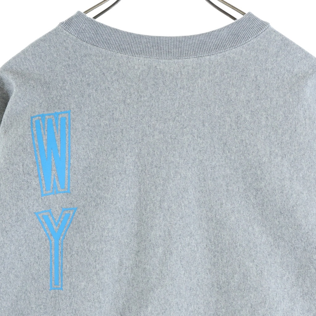 WASTED YOUTH(ウェイステッドユース) HEAVY WEIGHT SWEATSHIRT #1 両面ロゴイニシャルプリント クルーネックスウェットトレーナー グレー WY28CS004