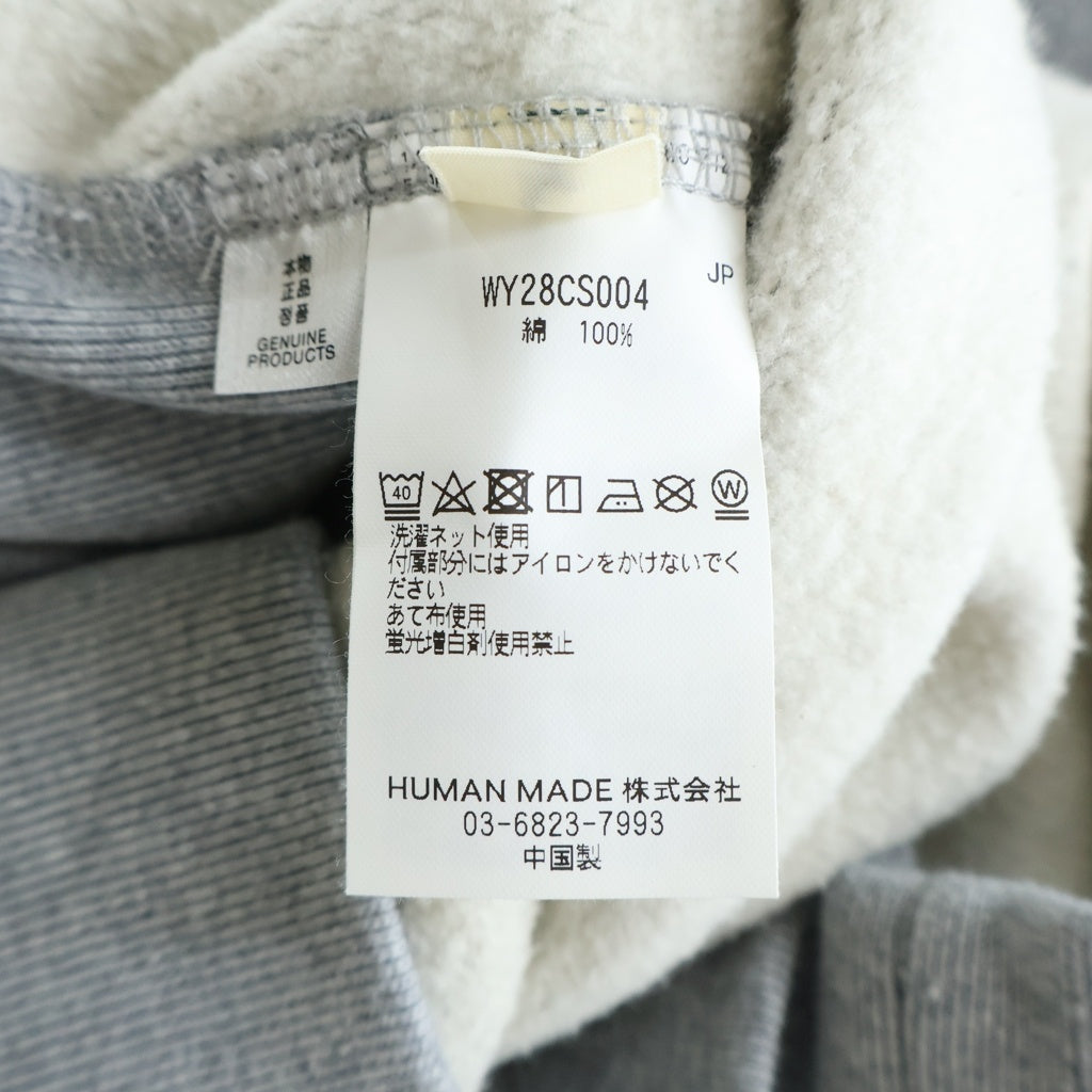 WASTED YOUTH(ウェイステッドユース) HEAVY WEIGHT SWEATSHIRT #1 両面ロゴイニシャルプリント クルーネックスウェットトレーナー グレー WY28CS004