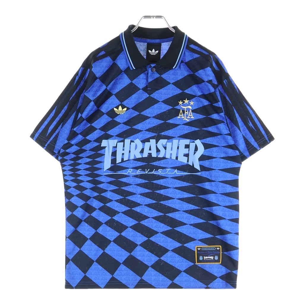 adidas(アディダス) THRASHER x ARGENTINA JERSEY スラッシャー AFA アルゼンティーナ ジャージ 半袖ゲームシャツ ブルー KX4551